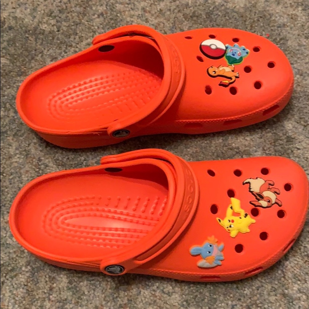 Orange crocs